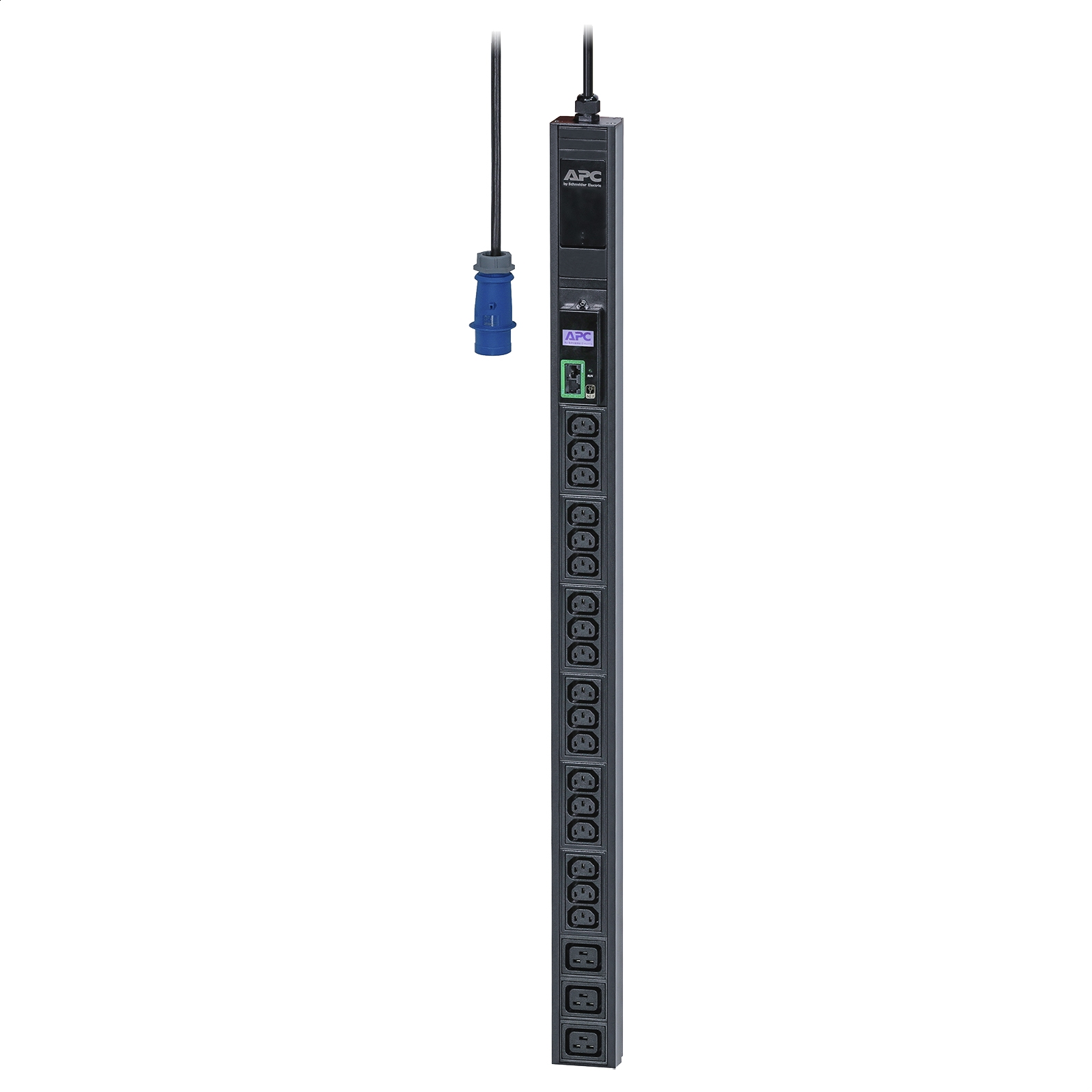 Easy PDU con medición vertical 0U, 16A, 230V, (18)C13 y (3)C19; IEC309