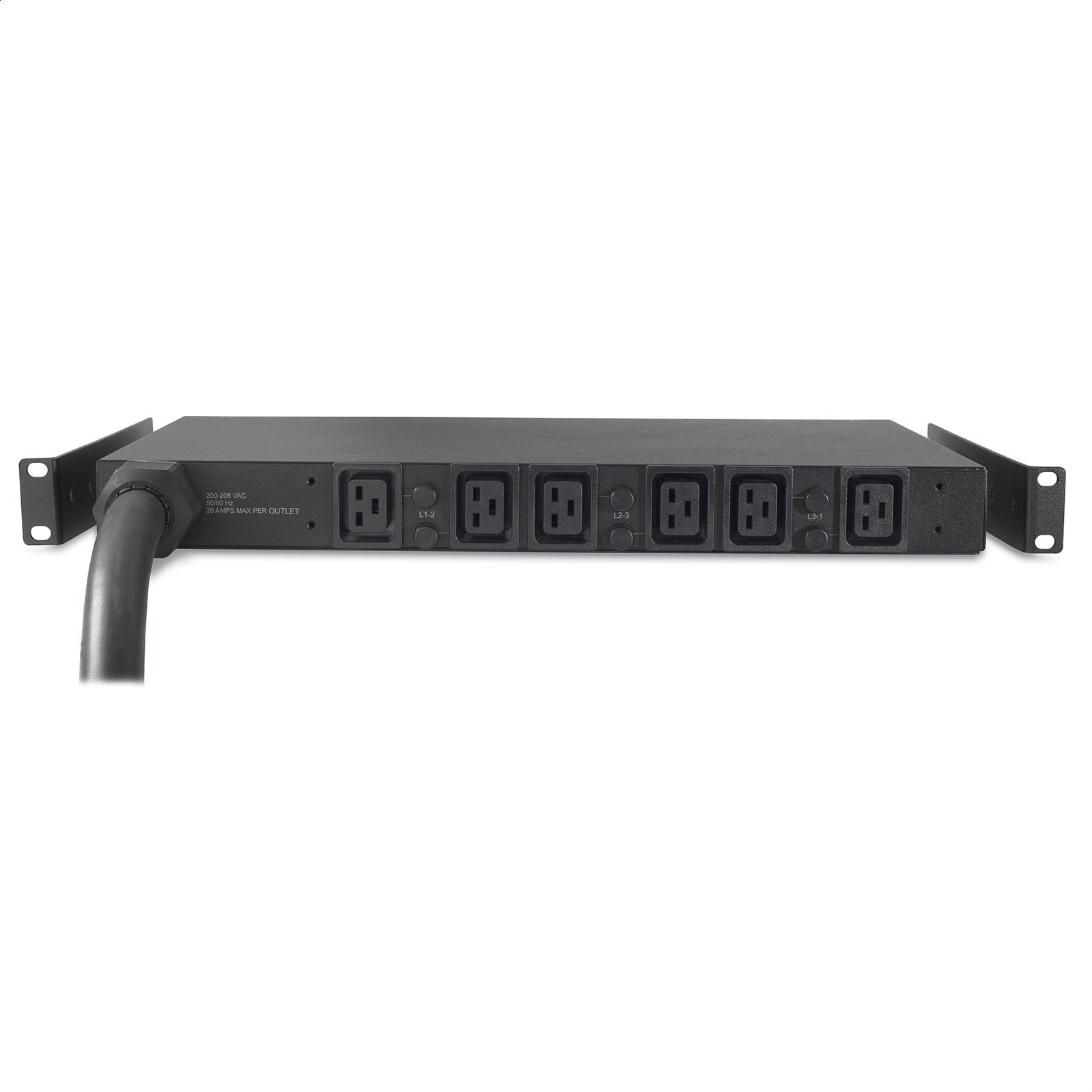 PDU para Rack básica 1U, 22kW, 400V, (6)C19