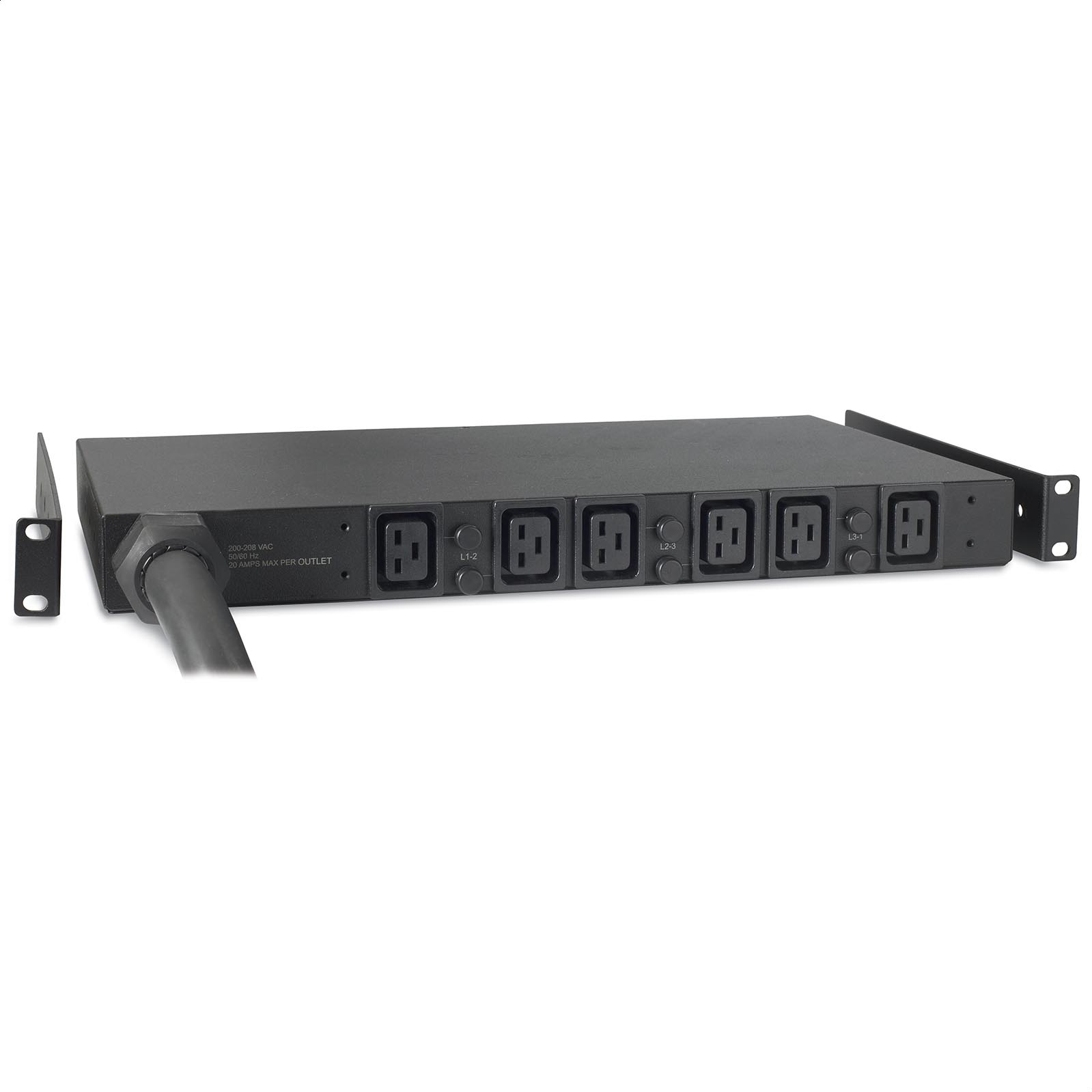 PDU para Rack básica 1U, 22kW, 400V, (6)C19