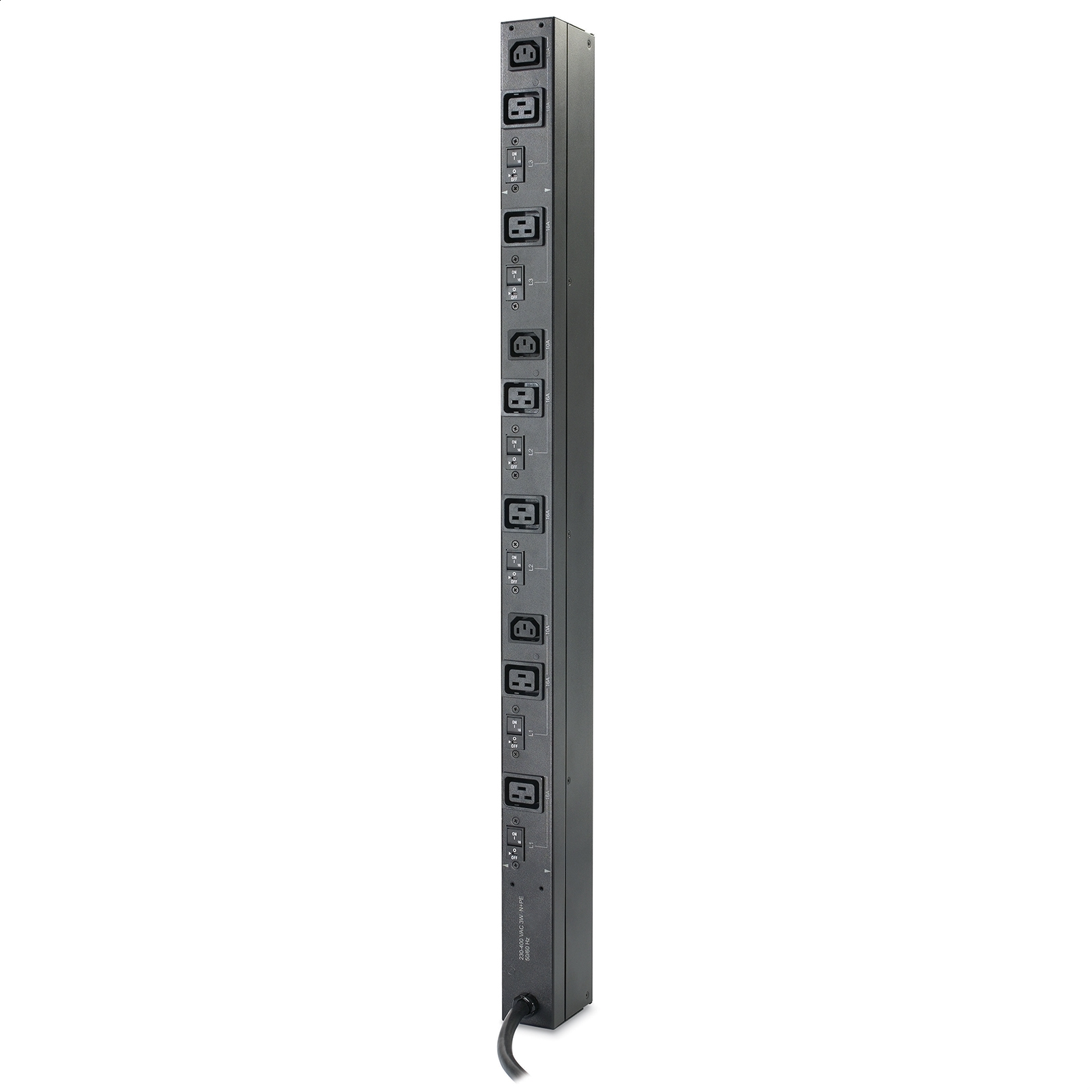 PDU para Rack básica 0U, 22kW, 400V, (6)C19 y (3)C13