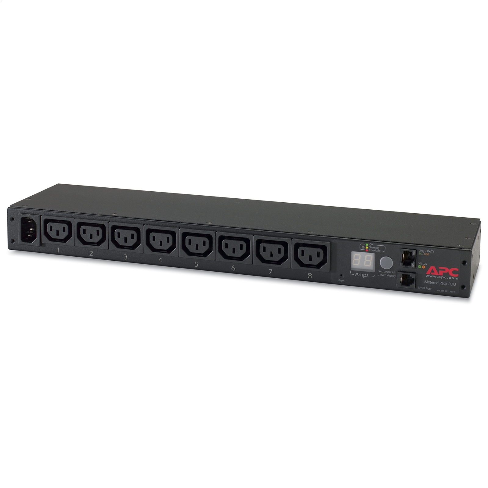 PDU para Rack con pantalla 1U, 12A/208V, 10A/230V, (8)C13