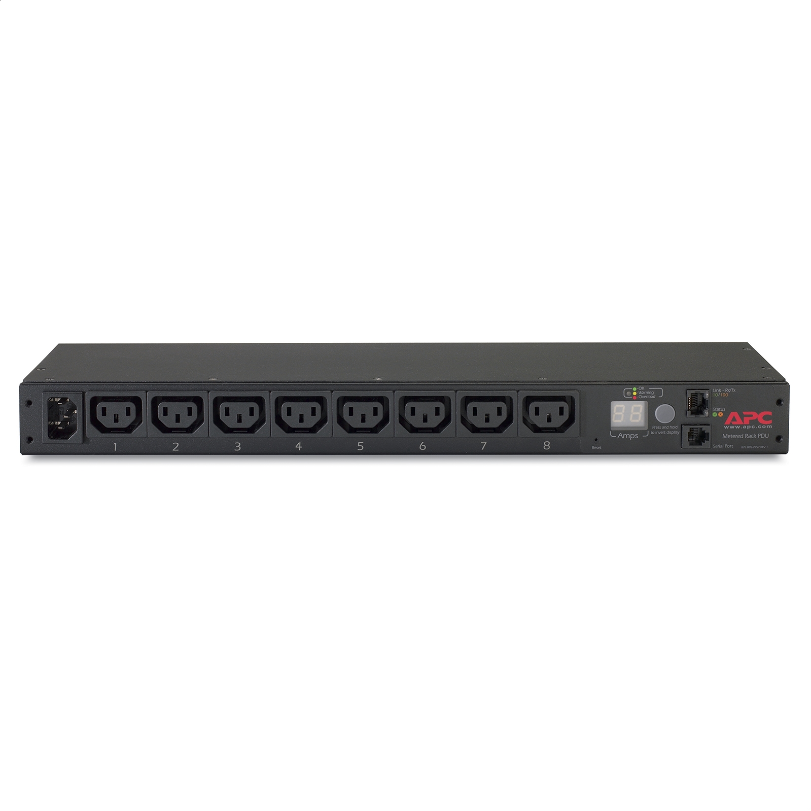 PDU para Rack con pantalla 1U, 12A/208V, 10A/230V, (8)C13