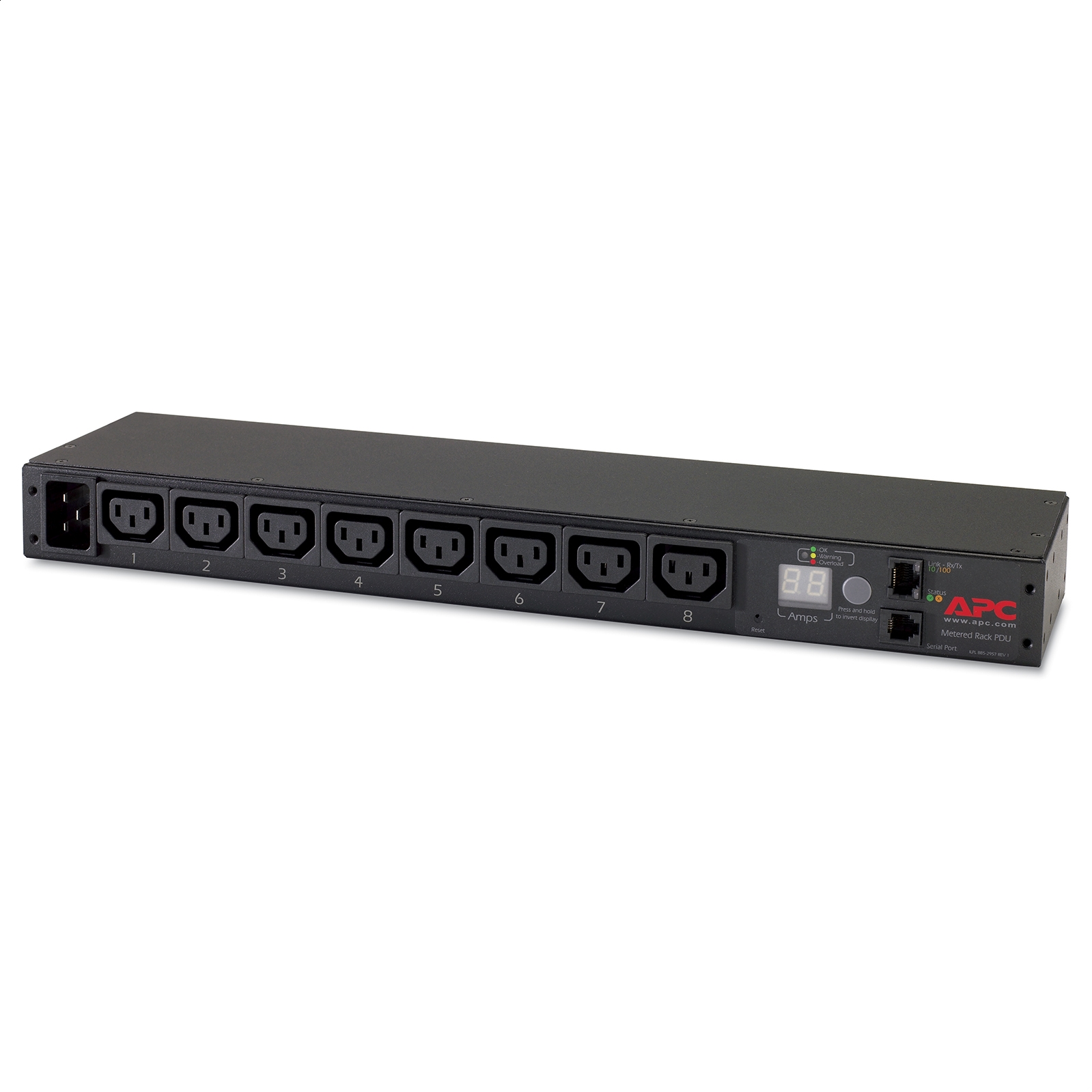 PDU para Rack con pantalla 1U, 16A, 208/230V, (8)C13