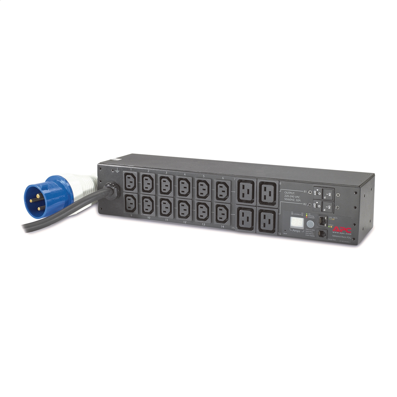 PDU para Rack con medida 2U, 32A, 230V, (12)C13 y (4)C19