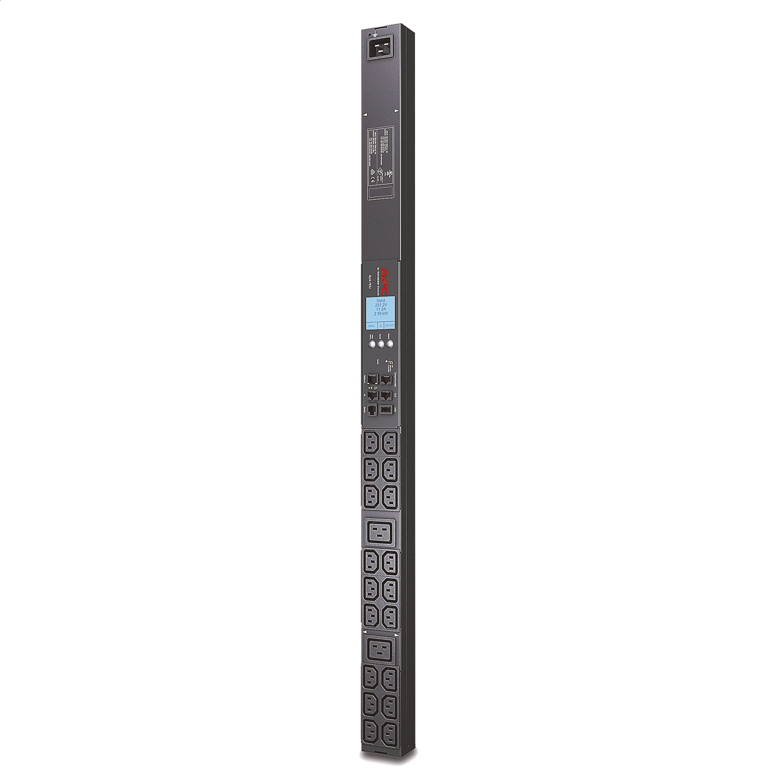 PDU para Rack 2G con pantalla 0U, 20A/208V, 16A/230V, (18)C13 y (2)C19