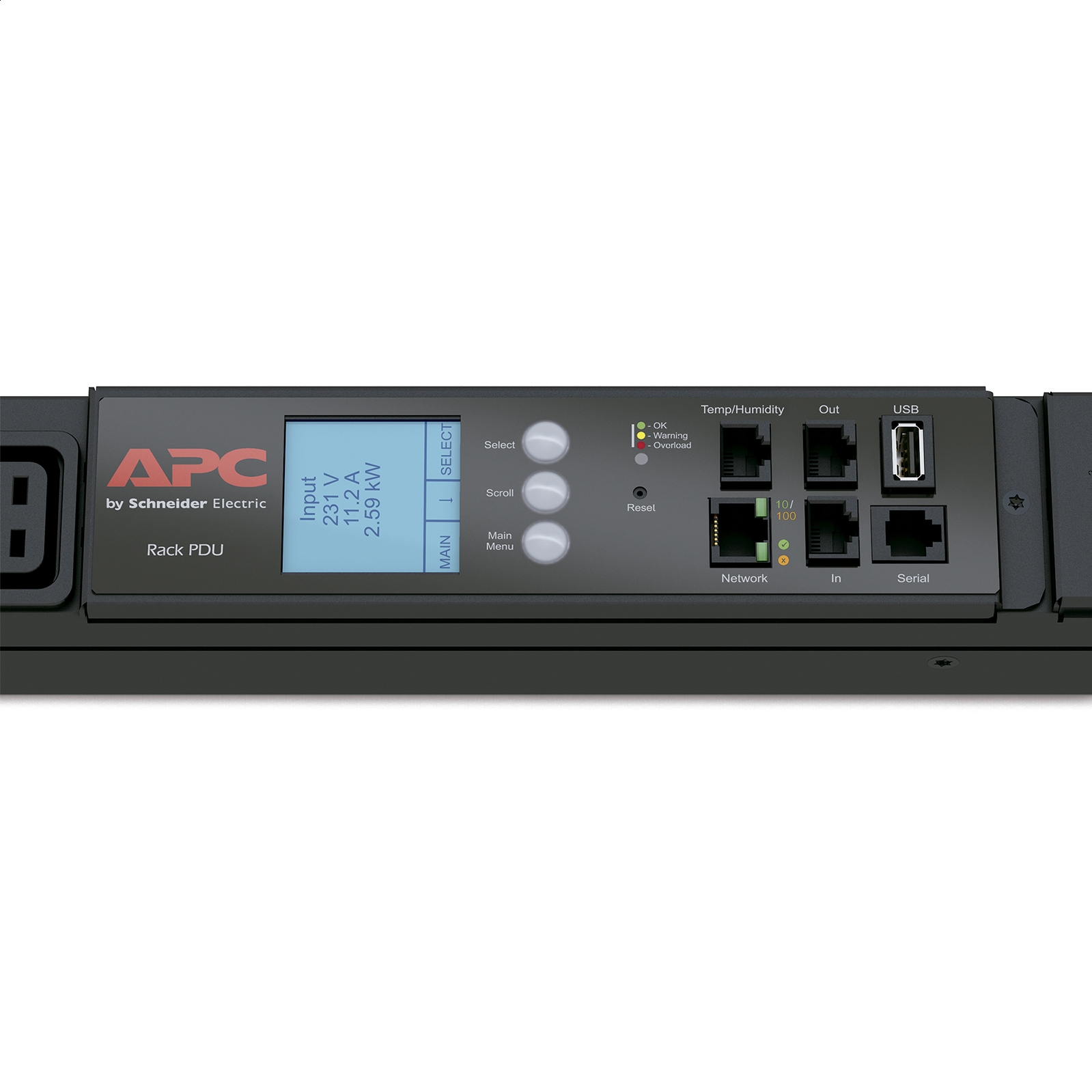 PDU para Rack 2G con pantalla 0U, 22kW(32A), 17.3kW(24A), 230V, (30)C13 y (12)C19