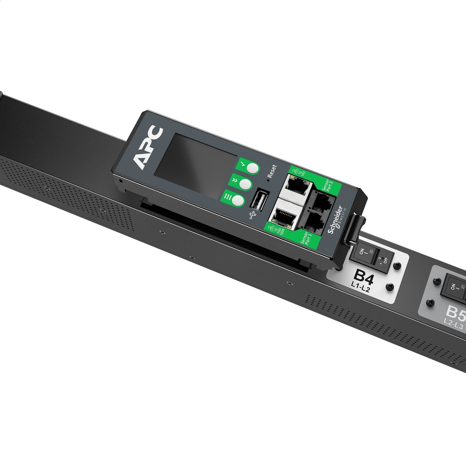 PDU avanzada para rack NetShelter con salida medida conmutada, 7,4kW, monofásica, 230V, 32A, 332P6, 40 salidas