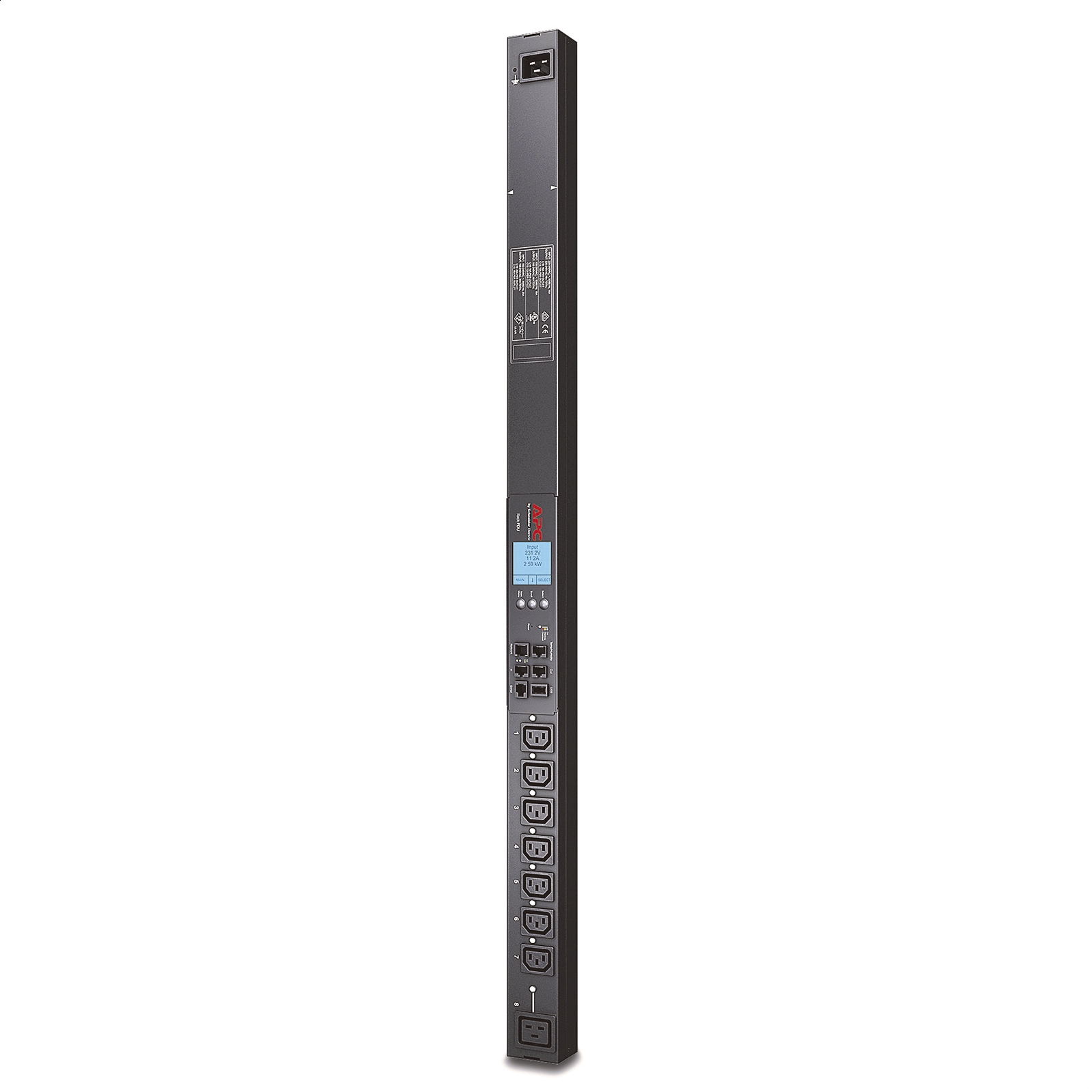 Rack PDU 2G conmutado, 0U, 20A/208V, 16A/230V, (7)C13 y (1)C19