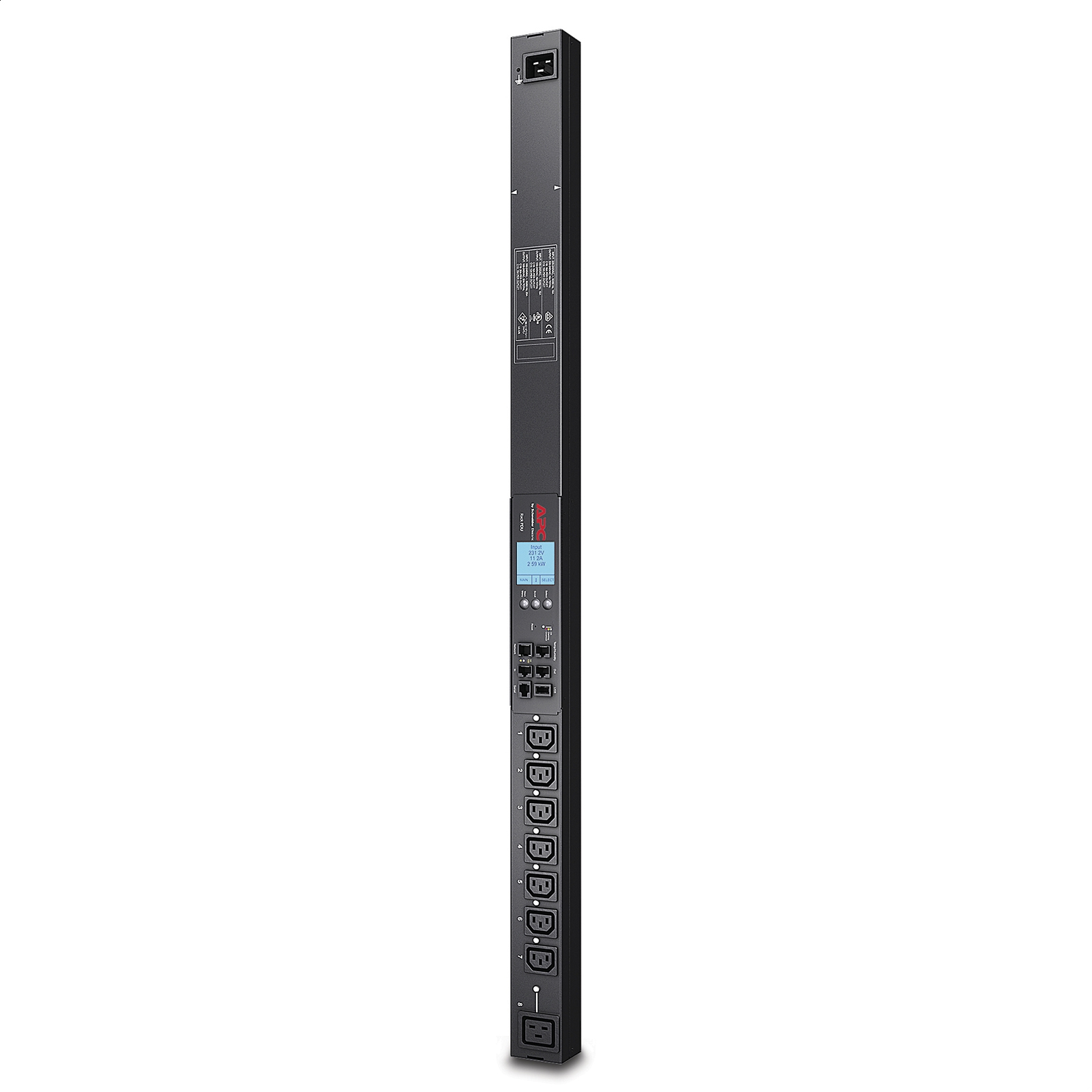 Rack PDU 2G conmutado, 0U, 16A, 230V, (7)C13 y (1)C19, cable IEC309