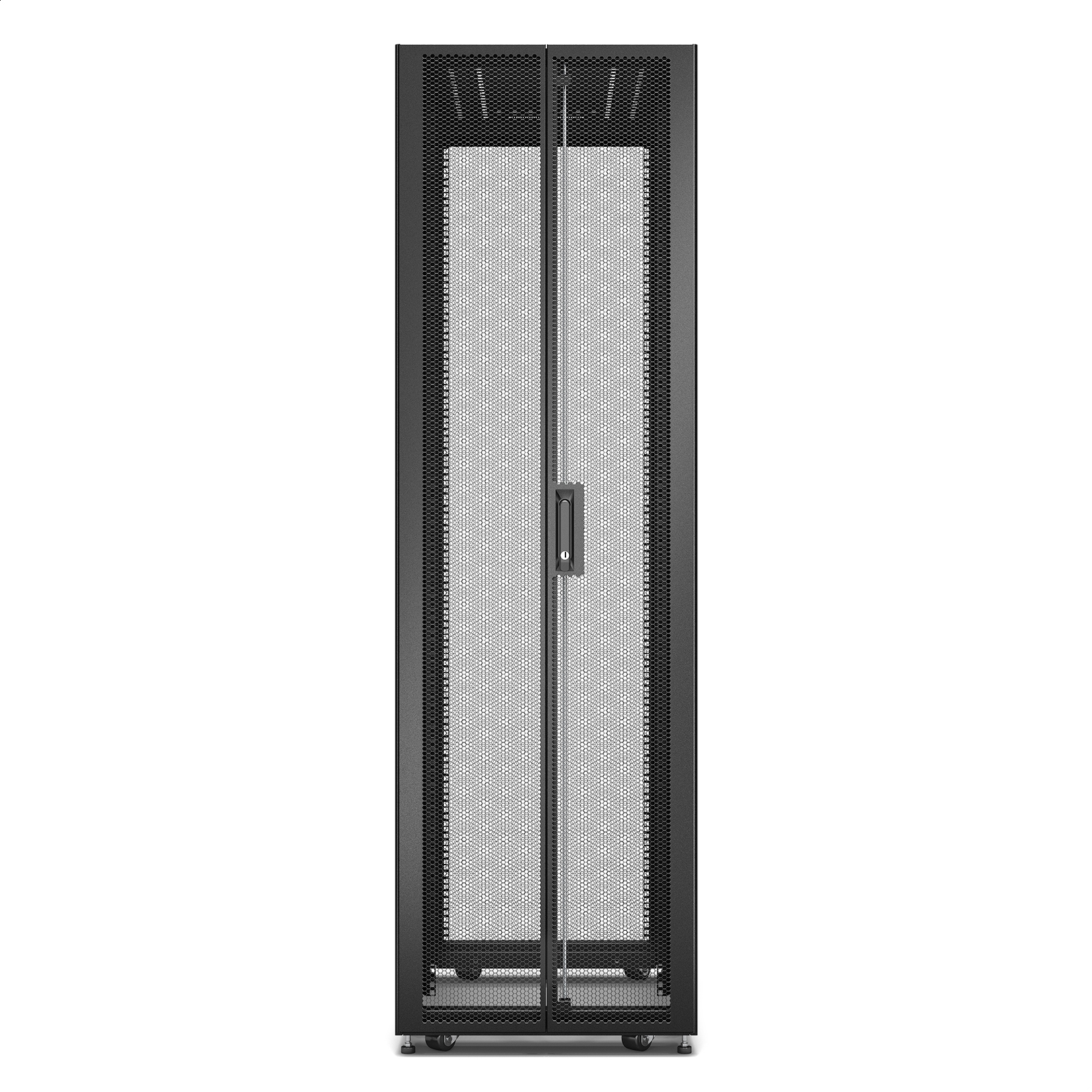 Easy Rack 600mm / 42U / 1000mm, con techo, panel lateral, ruedas, pies y 4 soportes, sin fondo, negro