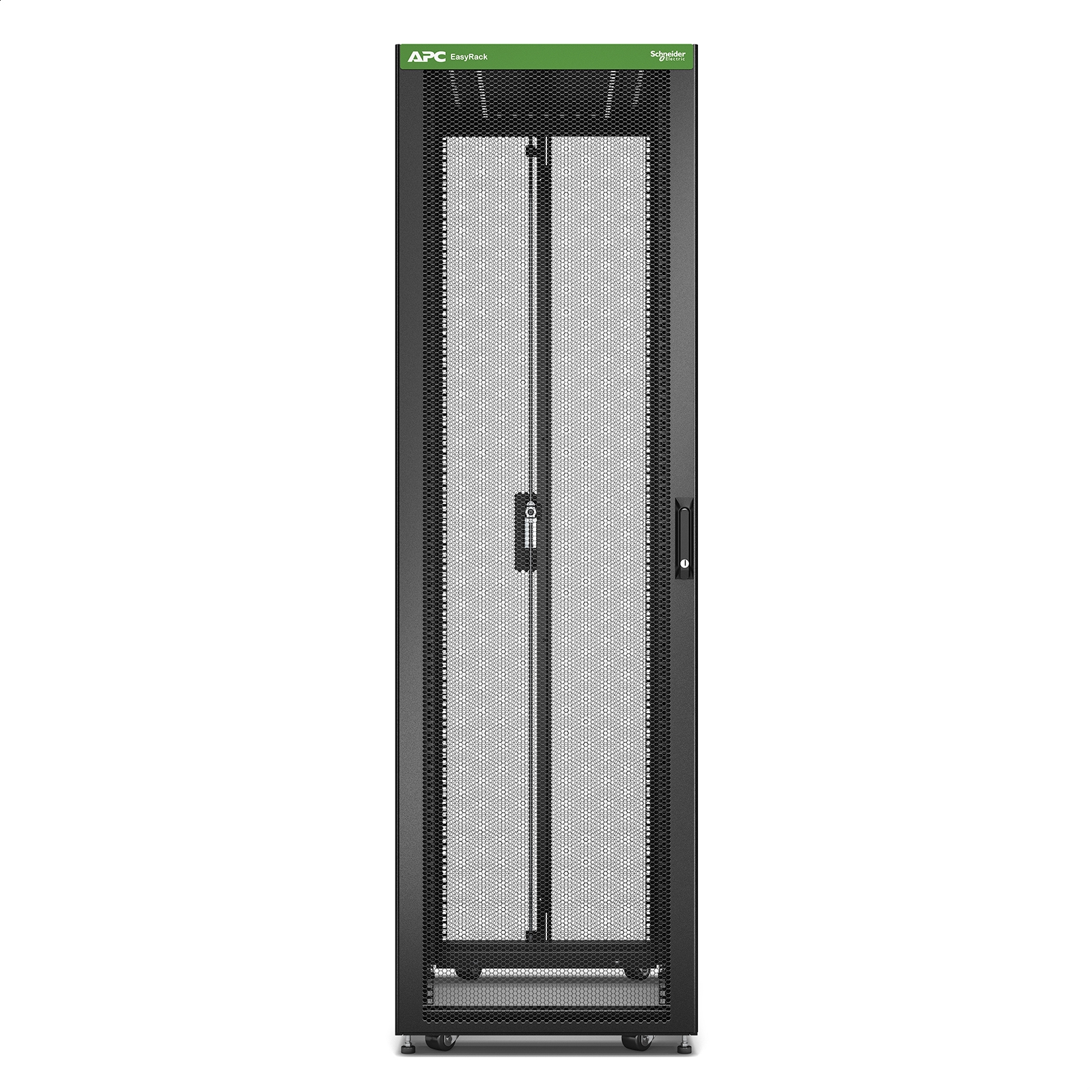 Easy Rack 600mm / 42U / 1000mm, con techo, panel lateral, ruedas, pies y 4 soportes, sin fondo, negro