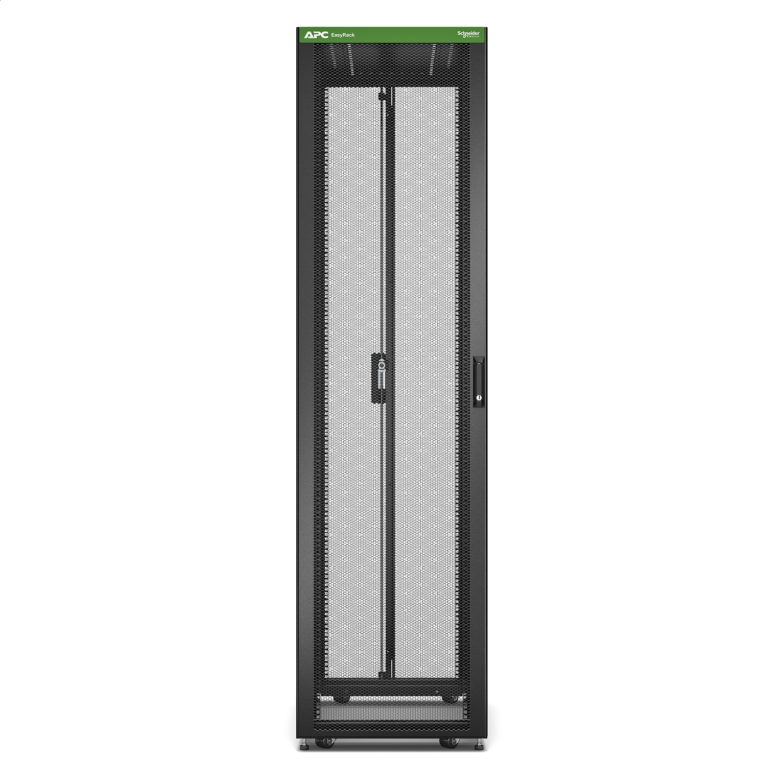 Easy Rack 600mm/48U/1000mm con techo, panel lateral, ruedas, pies y 4 soportes, sin fondo, negro