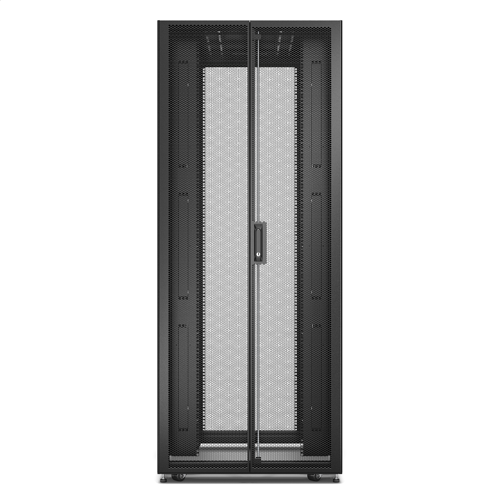 Easy Rack 800mm/42U/1000mm wcon techo, panel lateral, ruedas, pies y 4 soportes, sin fondo, negro