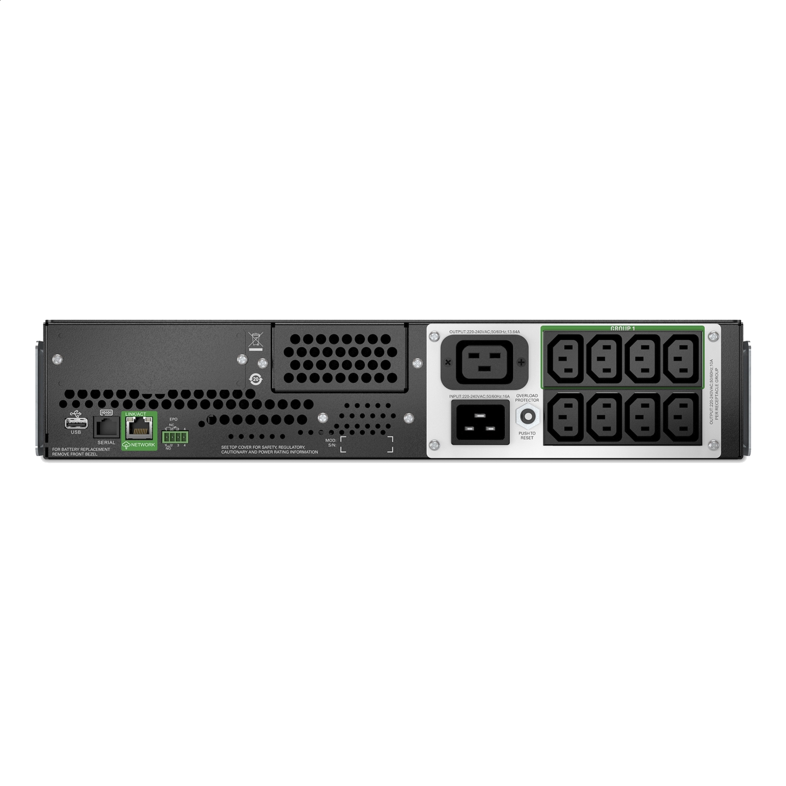 Smart-UPS Line Interactive 2200VA, Lithium-ion, Rack, 2U, 230V, 8x IEC C13 + 1x IEC C19, SmartConnect+SmartSlot, AVR, LCD