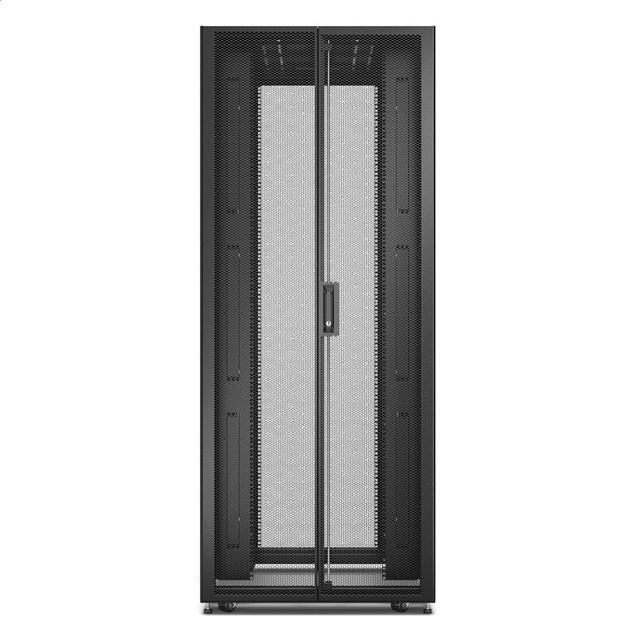 Easy Rack 800mm/42U/1100mm con techo, panel lateral, ruedas, pies y 4 soportes, sin fondo, negro