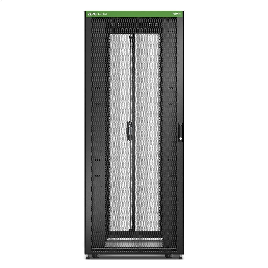 Easy Rack 800mm/42U/1100mm con techo, panel lateral, ruedas, pies y 4 soportes, sin fondo, negro