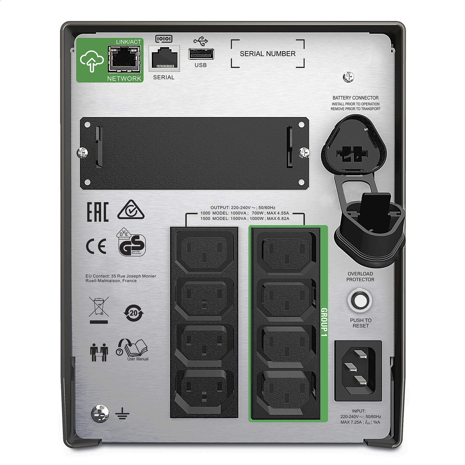 Smart-UPS de APC de 1000 VA, LCD, 230 V con SmartConnect