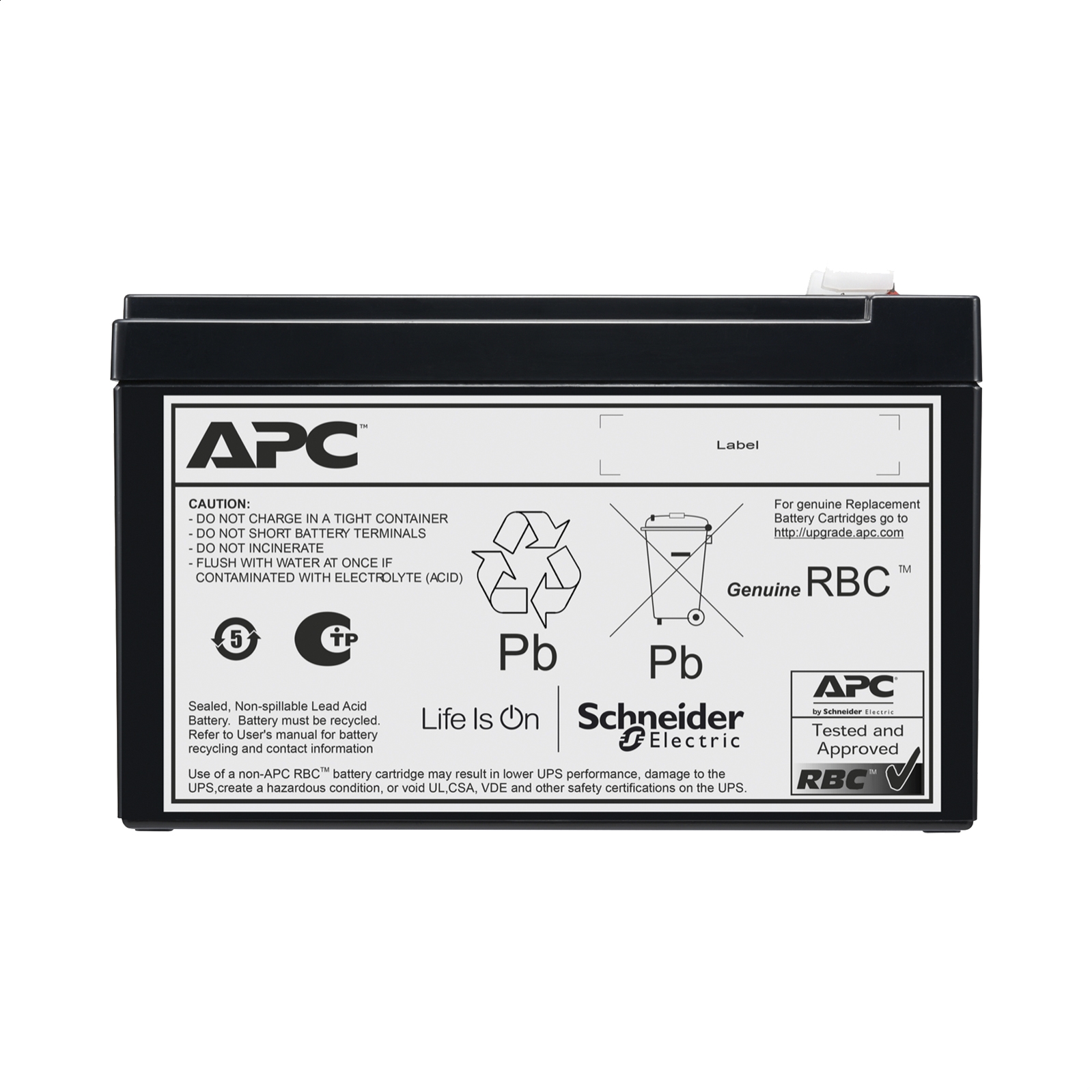 Recambio de cartucho de baterías APC para BVS650I & BVS650I-GR RBC