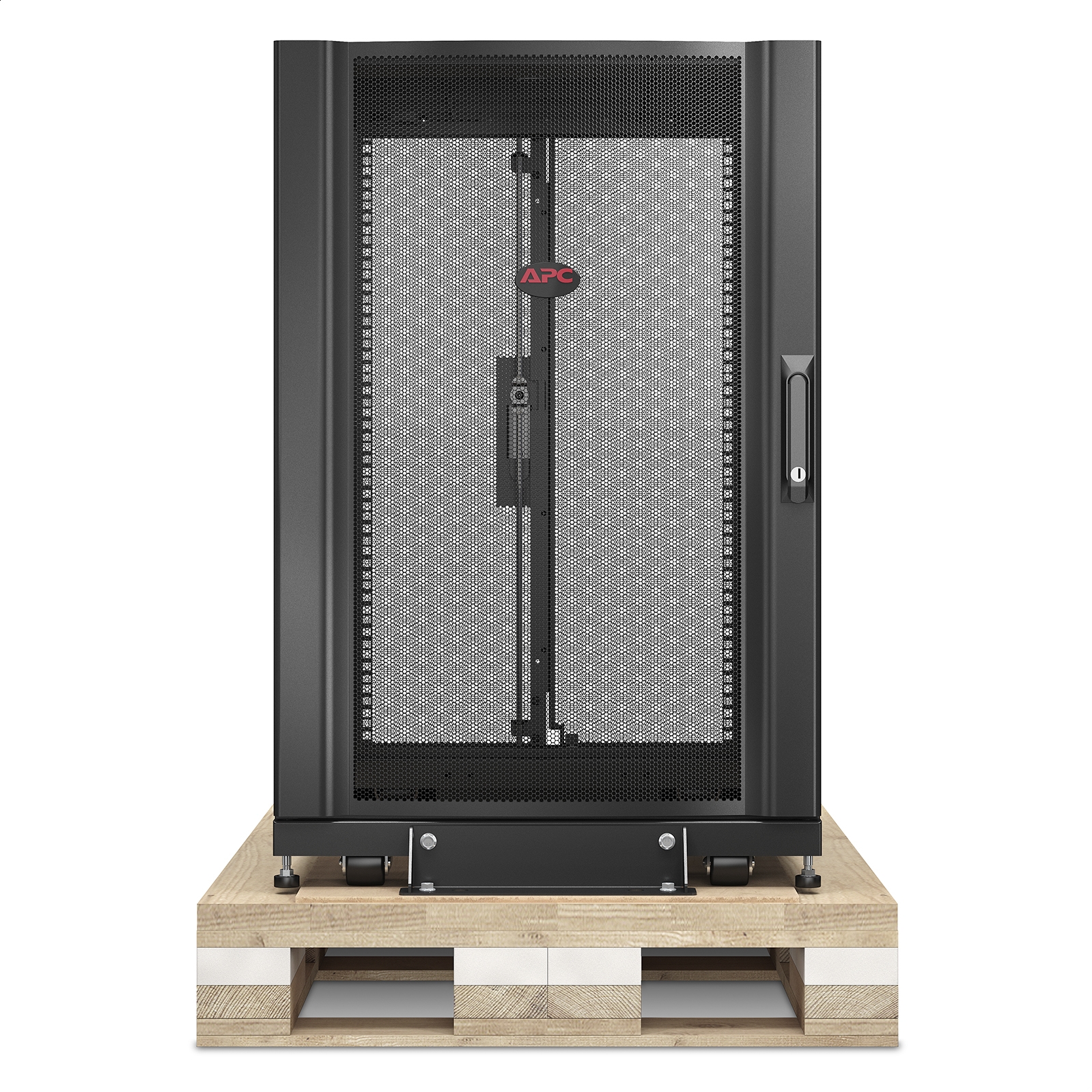 Armario rack de servidor NetShelter SX de APC 18 U, 600 mm x 900 mm, con paneles laterales, embalaje con amortiguación negro