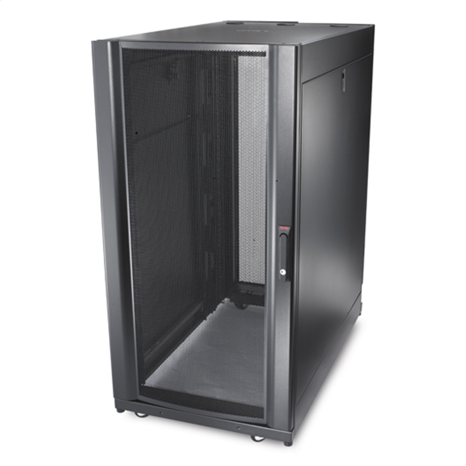 Armario NetShelter SX de 24U y 600 mm de ancho x 1070 mm de fondo; 1250 lbs (unos 567 kg). Embalaje con amortiguación