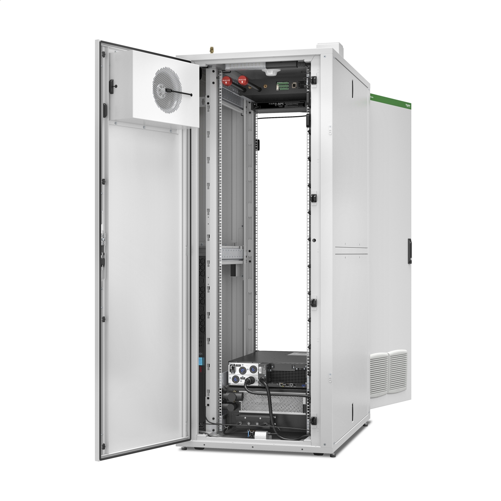 Microcentro de datos EcoStruxure, con rack de 42 U, 5 kVA, refrigeración RM, ventilador, FSS, 230 V, 50 Hz, 2000 H x 800 W x 1200 D mm